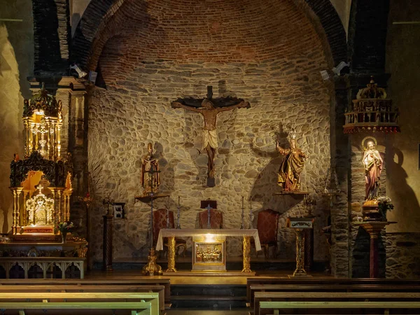 Altare Della Chiesa Santa Maria Iglesia Santa Maria Cacabelos Castiglia — Foto Stock