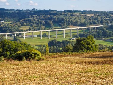 Viaduct on the Sarria-Portomarn motorway - Barbadelo, Galicia, Spain clipart