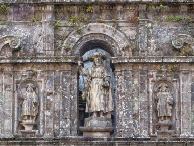 St James katedral cephe - Santiago de Compostela, Galiçya, İspanya üst Havari heykeli