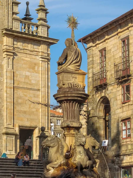 Fontein Van Paarden Fuente Los Caballos Platerias Square Santiago Compostela — Stockfoto