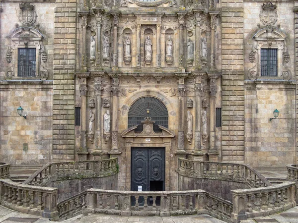 Voorgevel Ingang Van Kerk Van San Martino Pinario Santiago Compostela — Stockfoto