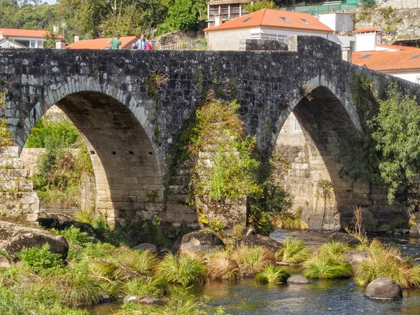 Puente Maceira Ponte Maceira Puente Piedra Medieval Sobre Río Tambre — Foto de Stock