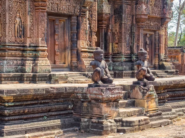 Sanktuaria Wewnętrznej Obudowie Cytadeli Kobiet Banteay Srei Kambodża — Zdjęcie stockowe