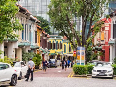 Zümrüt Tepesi Yolu 'nun birçok evi Çin Barok mimarisinin güzel örnekleridir. Singapur.