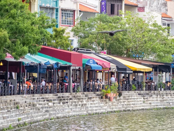 Boat Quay Muelle Histórico Orilla Sur Del Río Singapur Todo — Foto de Stock