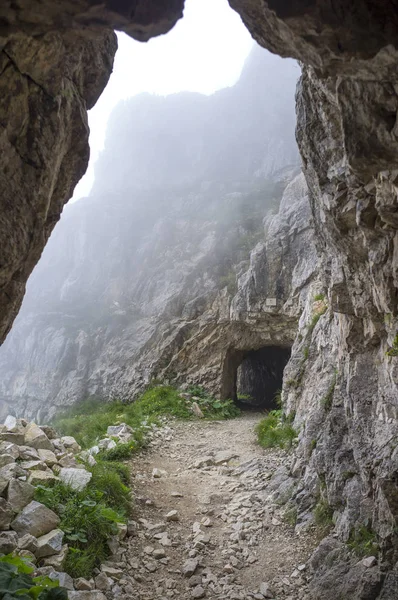 Strada Delle Gallerie Galerileri Road Dünya Savaşı Sırasında Pasubio Vicenza — Stok fotoğraf