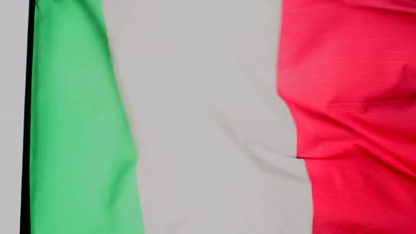 Drapeau Italien Vert Blanc Rouge Dans Vent Contre Jour — Video