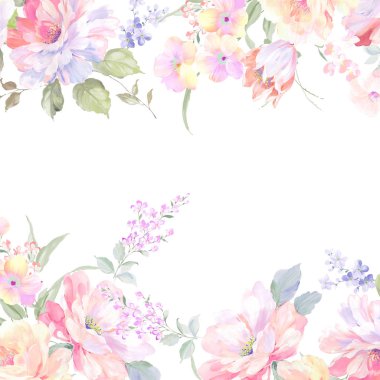 Suluboya gül çiçek koleksiyonu