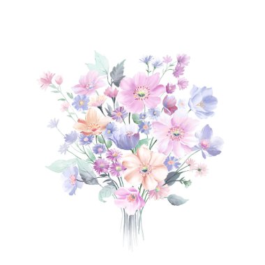 Suluboya gül çiçek koleksiyonu