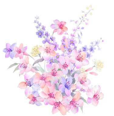 Suluboya peony çiçek gül