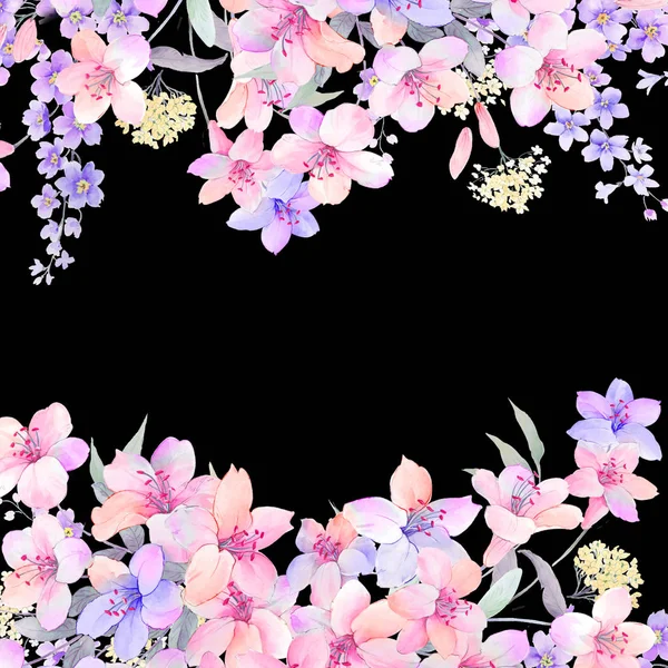 Aquarell Rose Pfingstrose Blume — Stockfoto