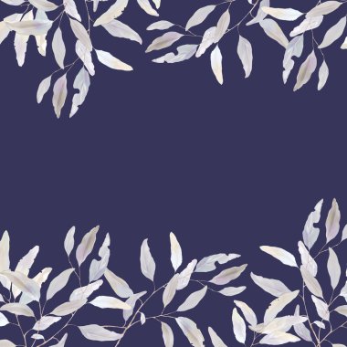 Suluboya zarif yaprakları koleksiyonu