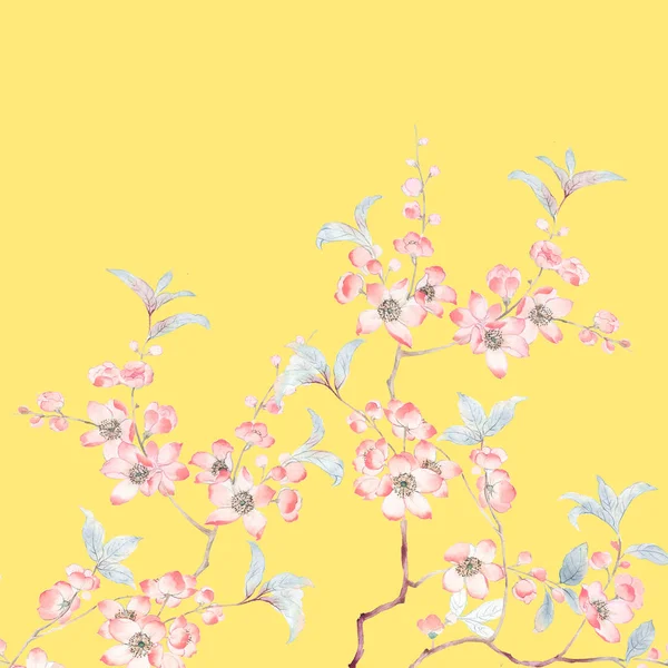 Акварельні Гілки Квіти — стокове фото