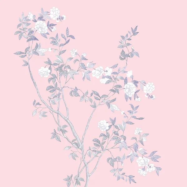 Hand Painted Branches Flowers — Stock Photo, Image