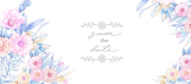 Sulu boya kalem gül çiçek zarif el boyalı