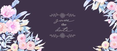 Sulu boya kalem gül çiçek zarif el boyalı