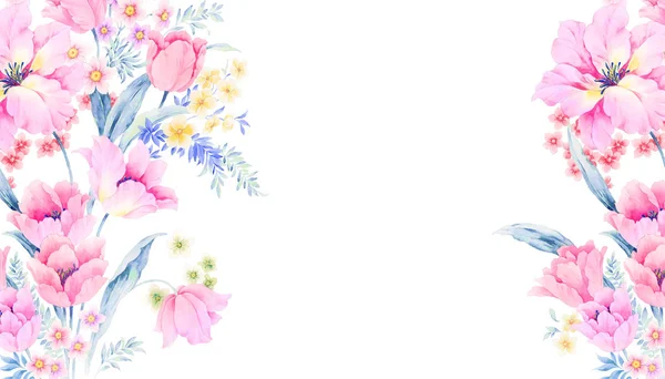 Elegante Acuarela Rosa Ilustración —  Fotos de Stock