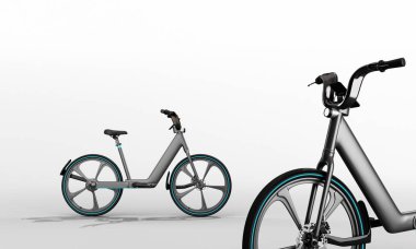 Elektrikli Bisiklet. 3D çizim