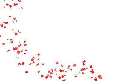 Uçan parlak ve renkli konfeti. İzole arka plan. 3D çizim