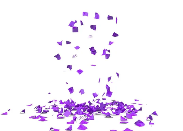 Helder Kleurrijk Confetti Vliegt Verdieping Geïsoleerde Achtergrond Illustratie — Stockfoto