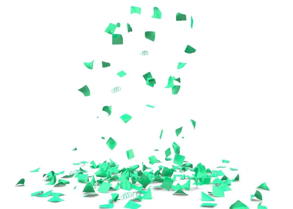 Helder Kleurrijk Confetti Vliegt Verdieping Geïsoleerde Achtergrond Illustratie — Stockfoto