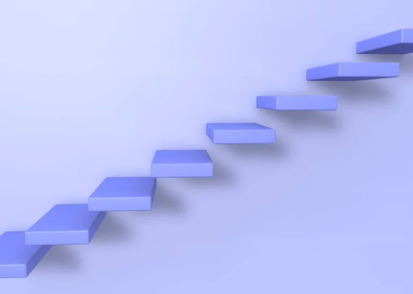 Escaleras Sobre Fondo Azul Ilustración — Foto de Stock