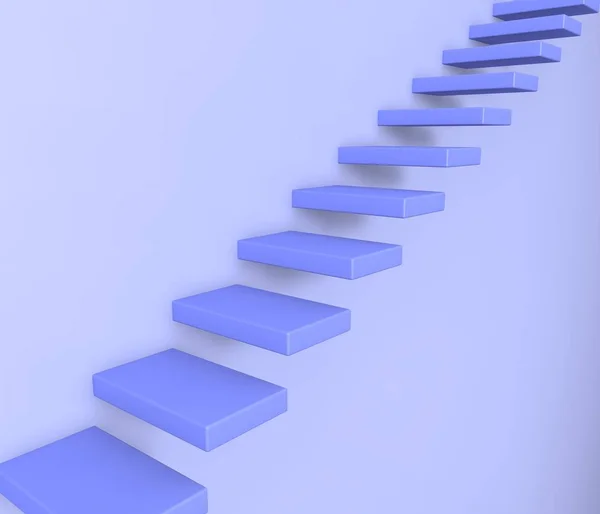 青色の背景に階段 イラストレーション — ストック写真