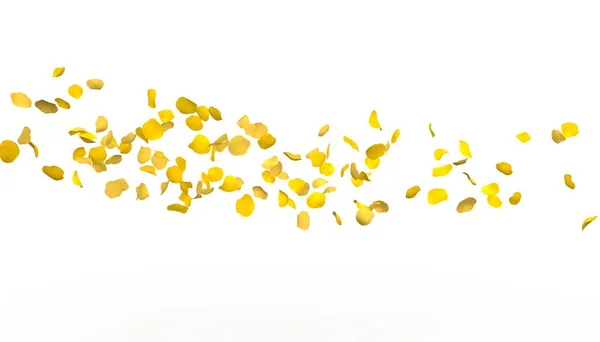 Los Pétalos Una Rosa Amarilla Vuelan Lejos Distancia Fondo Aislado — Foto de Stock