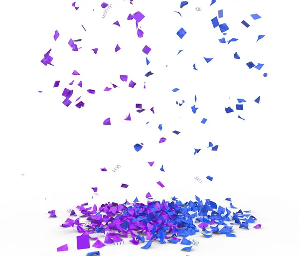 Helder Kleurrijk Confetti Vliegt Verdieping Geïsoleerde Achtergrond Illustratie — Stockfoto