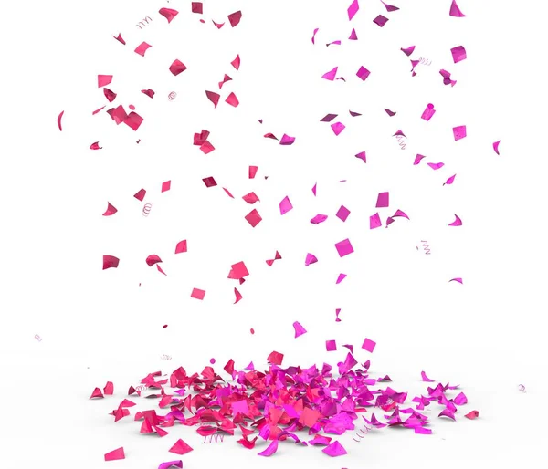 Helder Kleurrijk Confetti Vliegt Verdieping Geïsoleerde Achtergrond Illustratie — Stockfoto