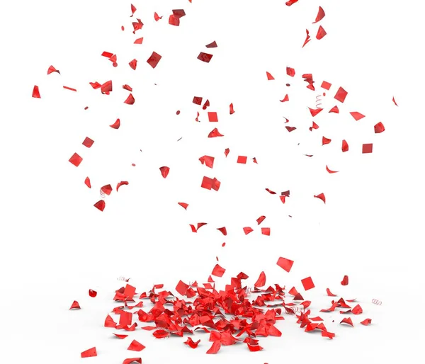 Helder Kleurrijk Confetti Vliegt Verdieping Geïsoleerde Achtergrond Illustratie — Stockfoto