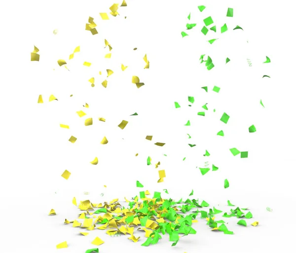 Brillante Colorido Confeti Volando Suelo Fondo Aislado Ilustración — Foto de Stock