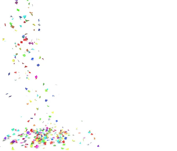 Bright Colorful Confetti Flying Floor Isolated Background Illustration — Stock Photo, Image