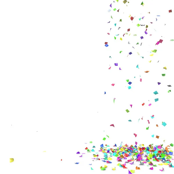Confete Brilhante Colorido Voando Chão Fundo Isolado Ilustração — Fotografia de Stock