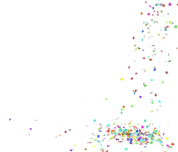 Brillante Colorido Confeti Volando Suelo Fondo Aislado Ilustración —  Fotos de Stock
