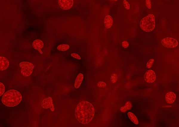 ヒトの血液中の赤血球 3Dイラスト — ストック写真