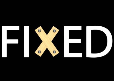 Sabit sloganı. Ahşap kurulların harf X. İzole arka plan. Yüksek çözünürlük. 3D render