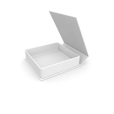 Hediyeler ve diğer mallar için boş beyaz kutu. İzole beyaz arka plan. Yüksek çözünürlük. 3d render