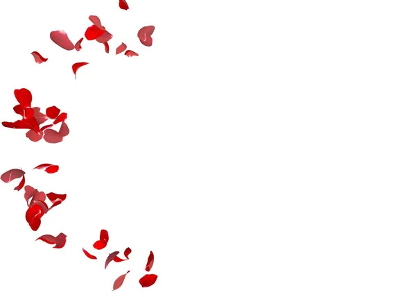 Red Rose Petals Fly Circle Center Free Space Your Photos — Stock Photo, Image