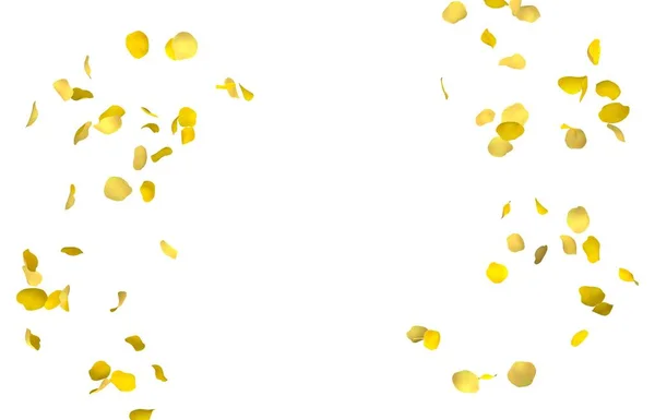 Желтые Лепестки Роз Летают Кругу Центр Свободного Места Ваших Фотографий — стоковое фото