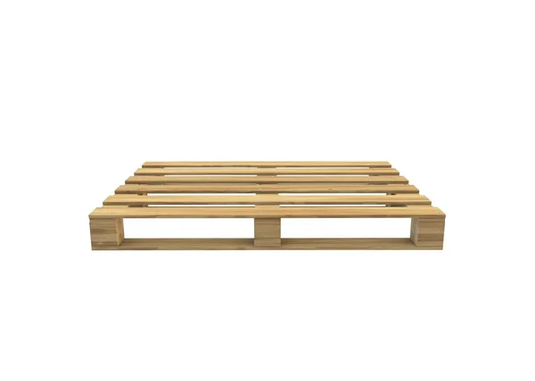 Pallet di legno isolato su sfondo bianco. C'è spazio per il tuo design — Foto Stock