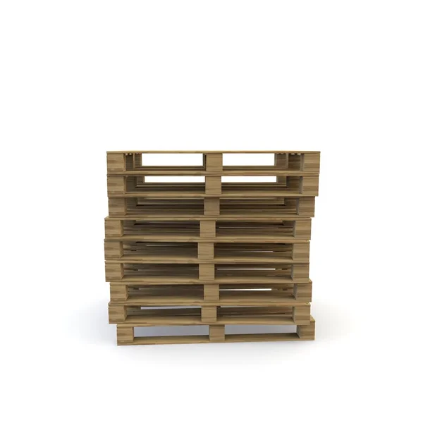 Dřevěné palety izolované na bílém pozadí. K dispozici je prostor pro návrh — Stock fotografie