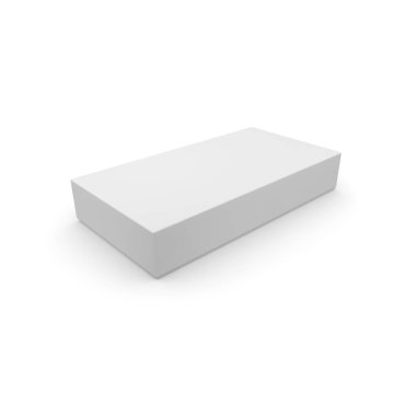 İzole edilmiş beyaz arkaplanı olan boş beyaz kutu