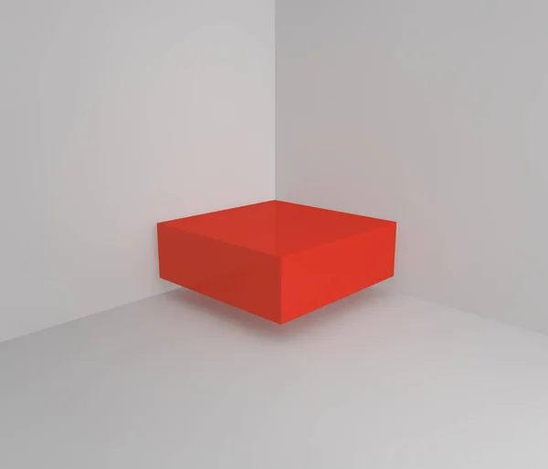 Abstrakti tausta tyhjällä punaisella hyllyllä — kuvapankkivalokuva