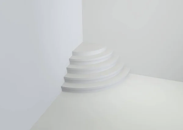 Los escalones del pedestal en la habitación gris — Foto de Stock