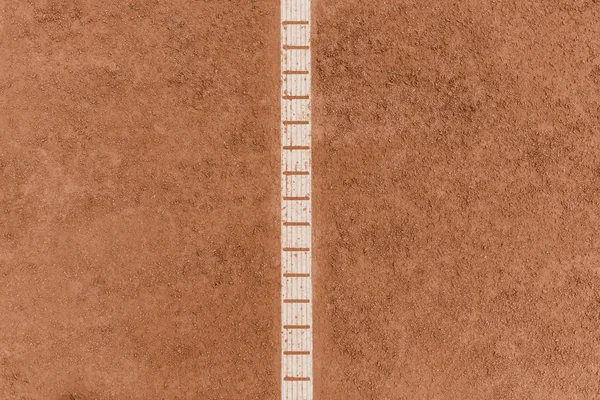 Top View Brown Tennis Court Marking Lines — Free Stock Photo