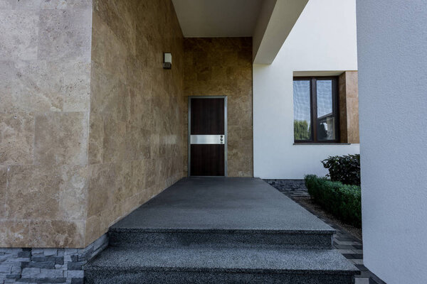 entrance door to new contemporary house 