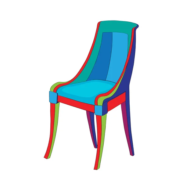 Çizimi Postmodern Çok Renkli Klasik Canlanma Sandalyesi Beyaz Klasik Ludovic — Stok fotoğraf