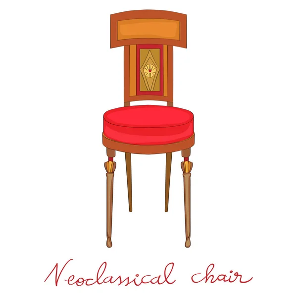 Mão Desenhado Doodle Ilustração Uma Cadeira Reavivamento Clássico Objeto Isolado — Fotografia de Stock