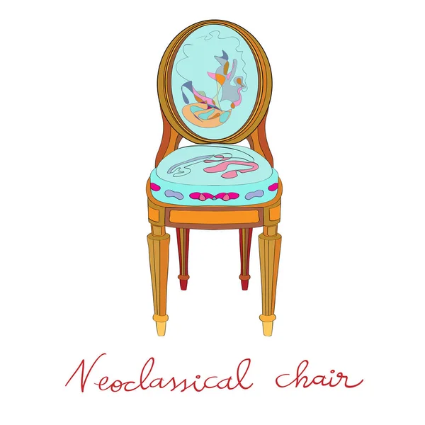 Hand Drawn Doodle Illustration Classical Revival Chair Object Isolated White — Stock Photo, Image